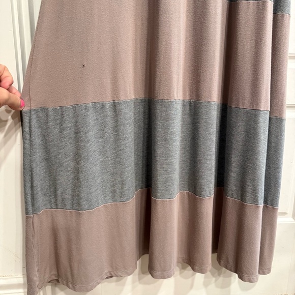 Gap Colorblock Maxi Dress Gray Mauve Short Sleeve Casual Size Smal - Picture 6 of 6